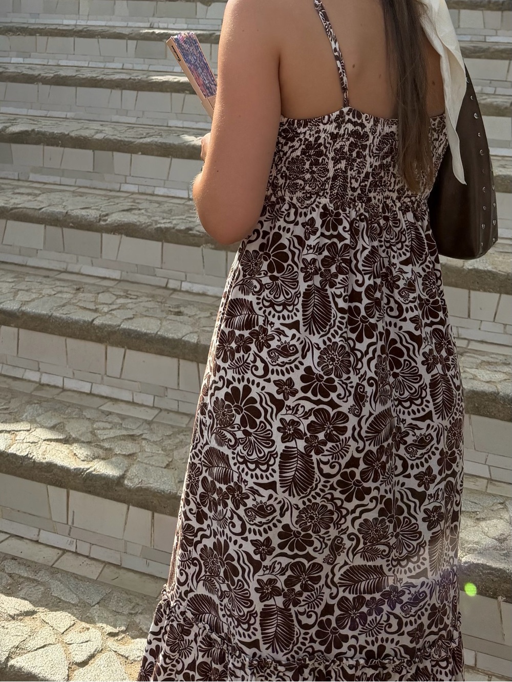 Brown Floral Maxi Dress
